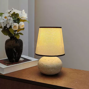 Lampe de Table en Travertin Jaune - Élégance Naturelle et Design Intemporel