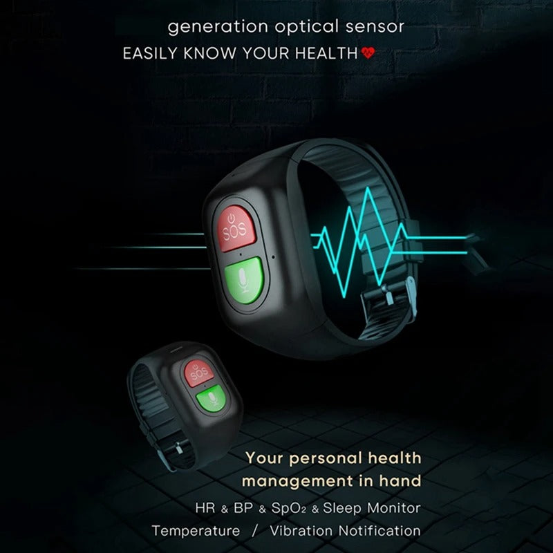 Montre GPS 4G pour Seniors - Suivi de Sécurité et Santé