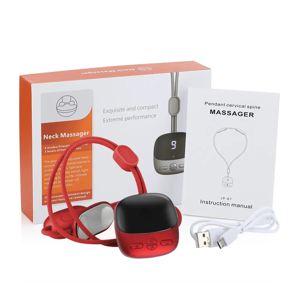 Massager Électrique pour le Cou - Thérapie par Chaleur et Pulsations Relaxantes