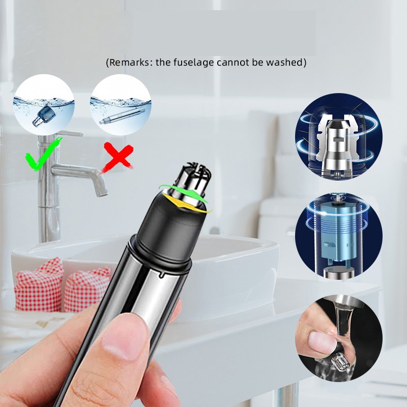 Tondeuse à Poils de Nez Rechargeable - Lames de Précision et Design Compact