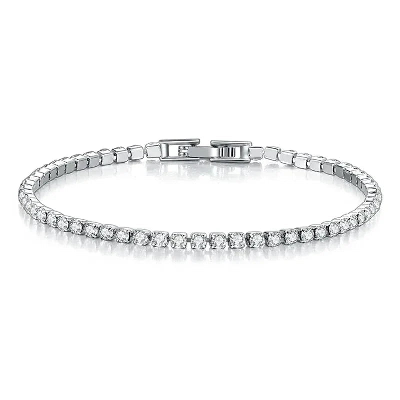 Bracelet de Tennis en Argent Sterling - Élégance Intemporelle avec Pierres Scintillantes