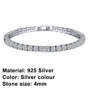 Bracelet de Tennis en Argent Sterling - Élégance Intemporelle avec Pierres Scintillantes