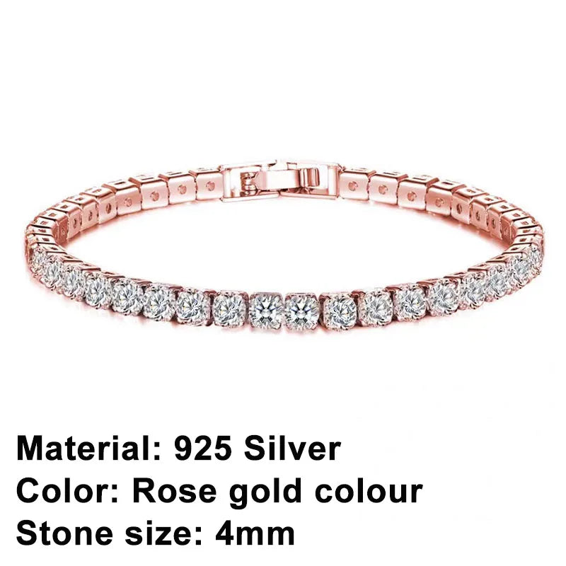 Bracelet de Tennis en Argent Sterling - Élégance Intemporelle avec Pierres Scintillantes