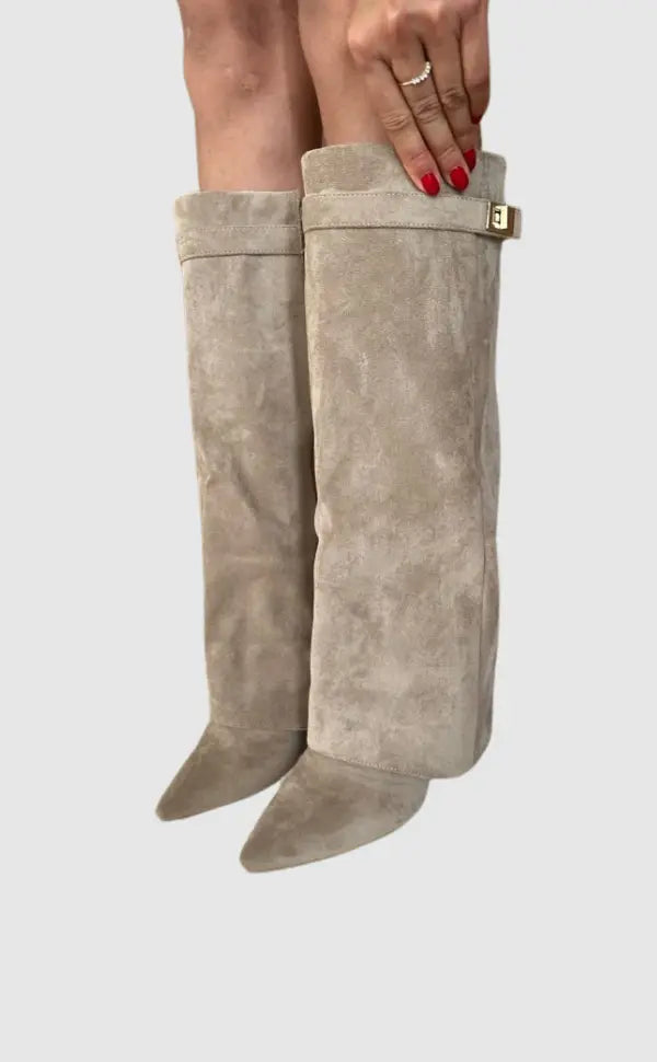 Bottes Montantes Élégantes pour Femmes - Cuir ou Suède, Confort et Style