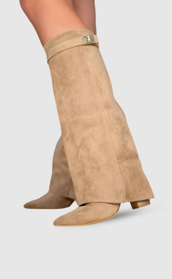 Bottes Montantes Élégantes pour Femmes - Cuir ou Suède, Confort et Style