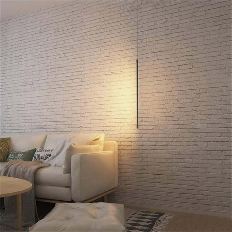 Lampe Suspendue Linéaire Moderne - Hauteur Personnalisable et Éclairage LED