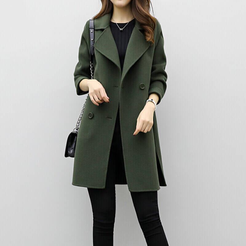 Manteau Long en Mélange de Laine - Coupe Ajustée pour l'Hiver et l'Automne