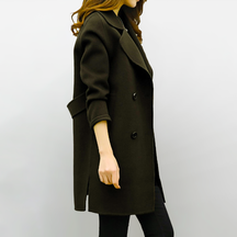 Manteau Long en Mélange de Laine - Coupe Ajustée pour l'Hiver et l'Automne