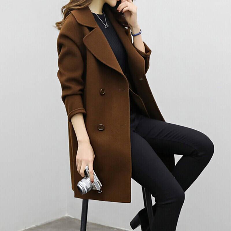 Manteau Long en Mélange de Laine - Coupe Ajustée pour l'Hiver et l'Automne