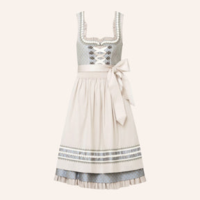 Robe dirndl abricot élégante - Style traditionnel avec laçage romantique