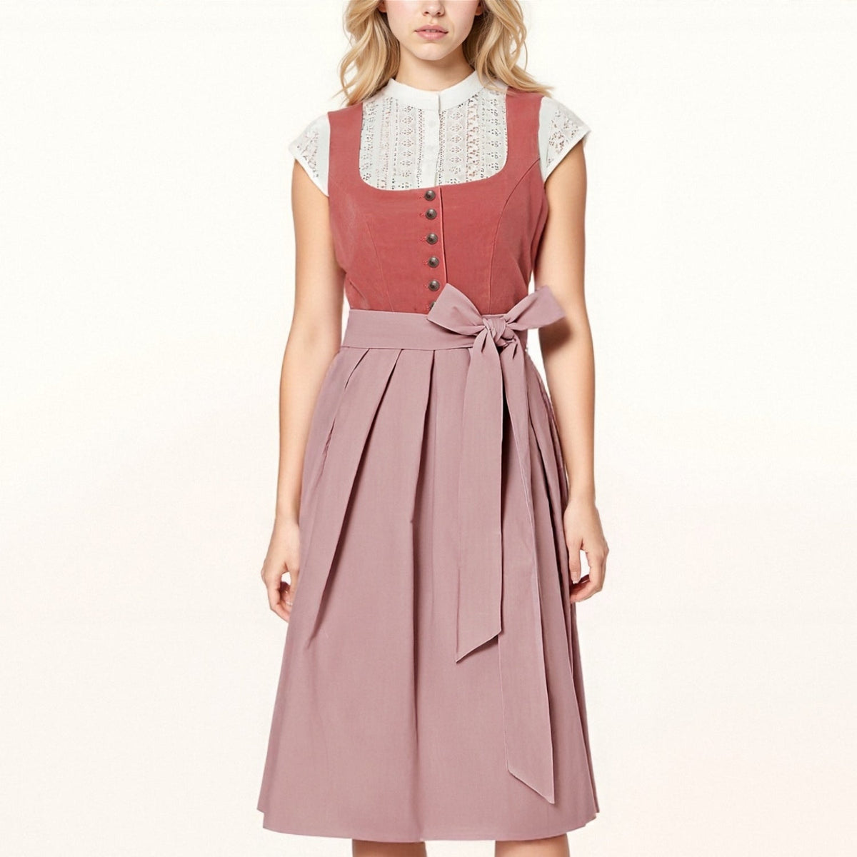 Robe Dirndl Élégante avec Tablier - Style Traditionnel pour Oktoberfest