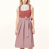 Robe Dirndl Élégante avec Tablier - Style Traditionnel pour Oktoberfest
