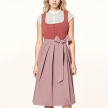 Robe Dirndl Élégante avec Tablier - Style Traditionnel pour Oktoberfest