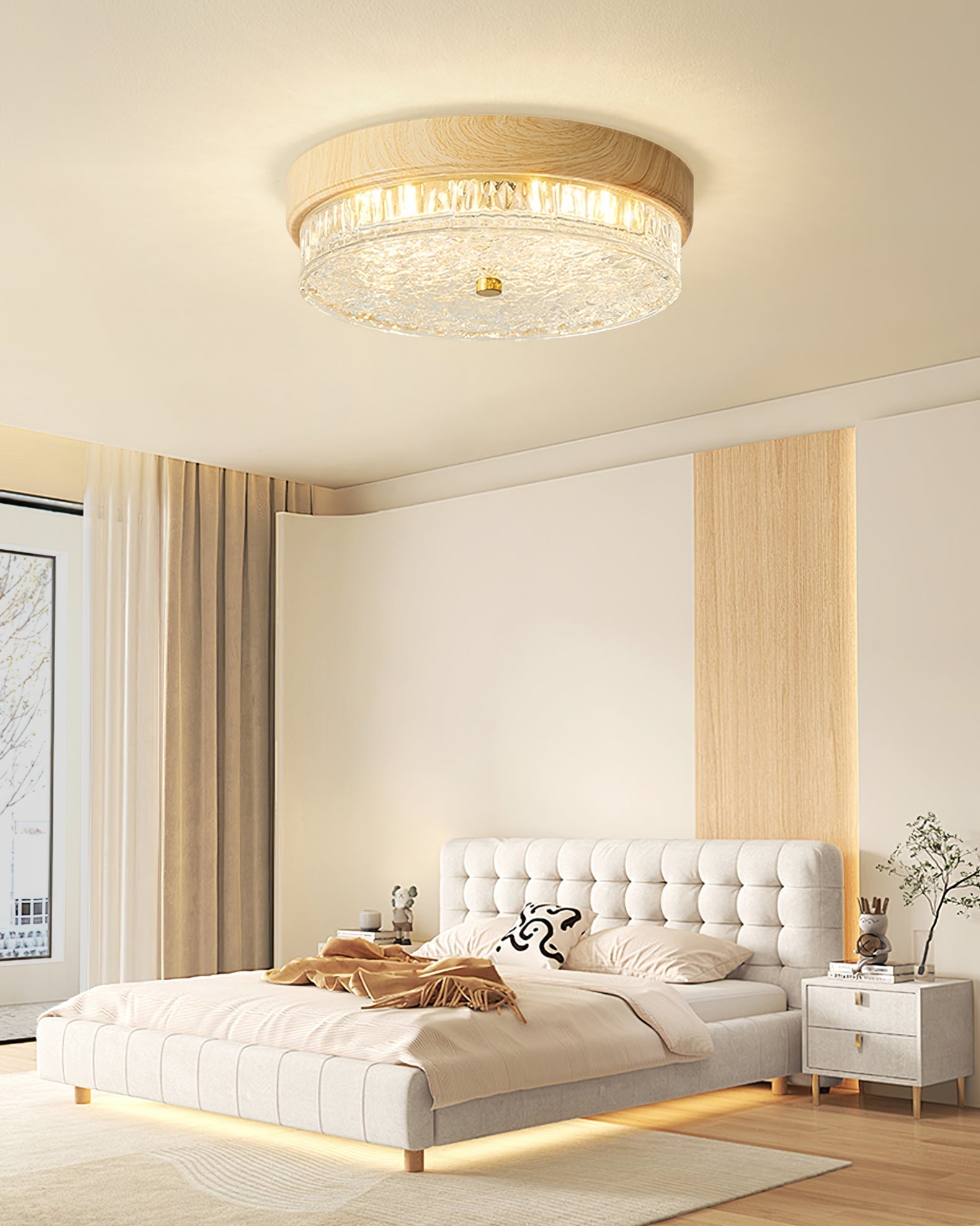 Plafonnier Design Moderne en Verre - Élégance Naturelle et Chaleur Intérieure