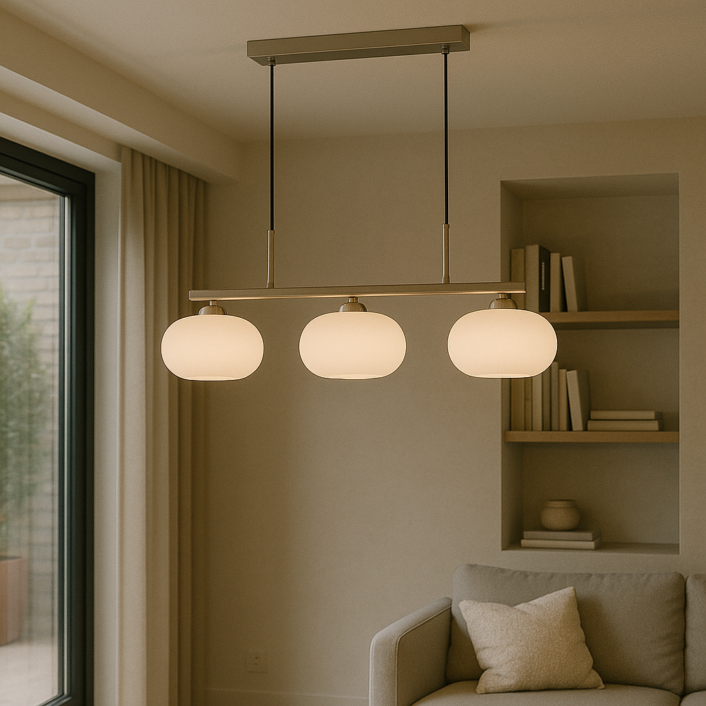 Lampe Suspendue Bauhaus à 3 Têtes - Design Épuré et Ambiance Chaleureuse