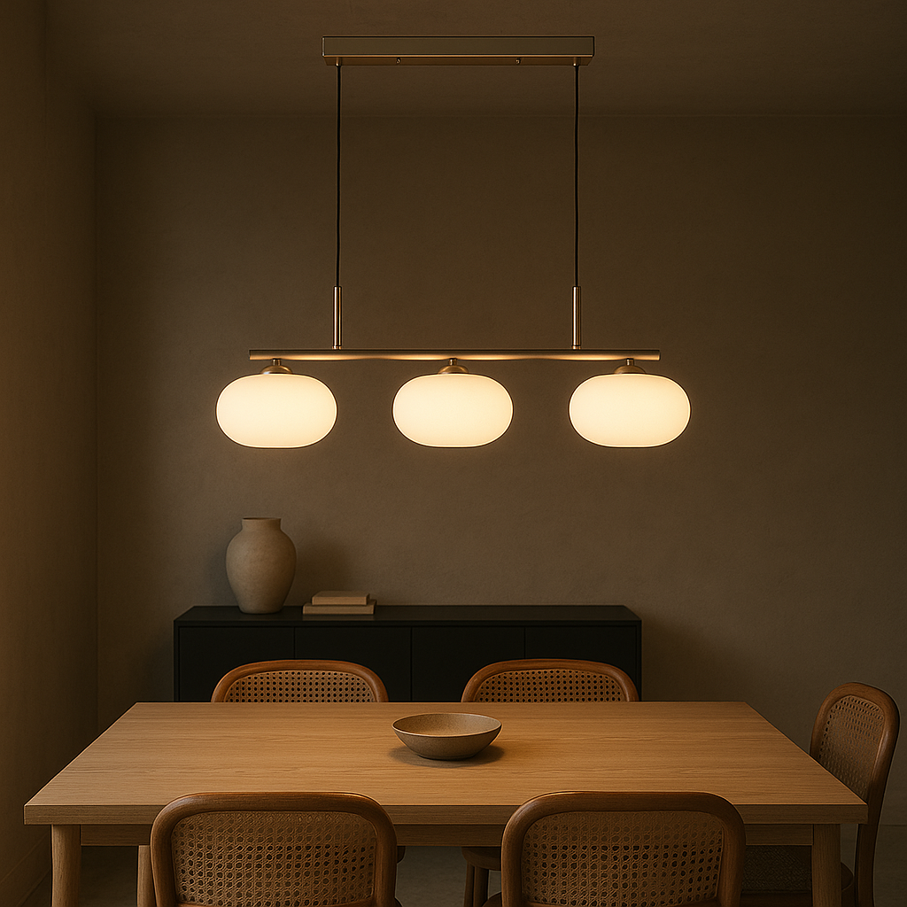 Lampe Suspendue Bauhaus à 3 Têtes - Design Épuré et Ambiance Chaleureuse