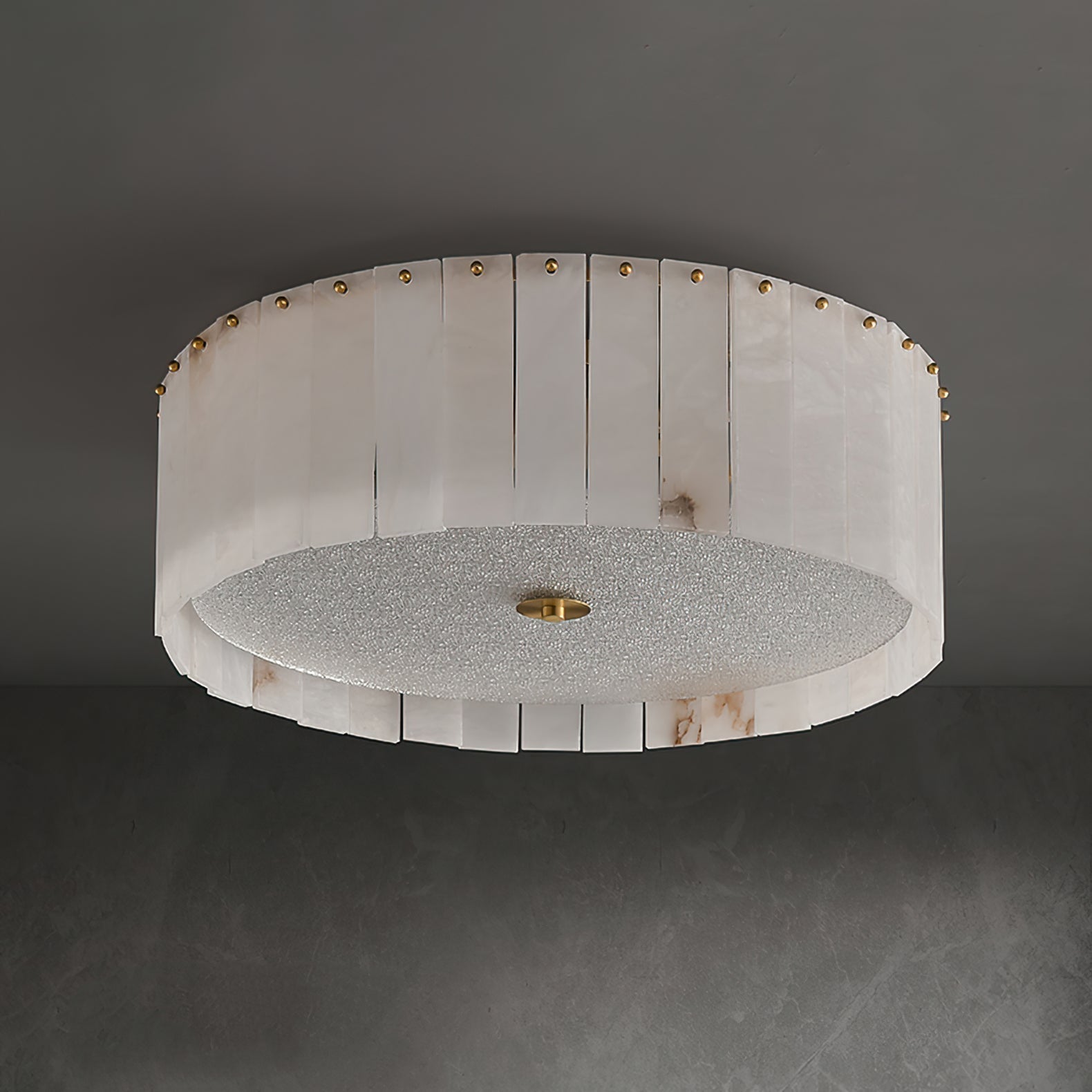 Lampe de Plafond en Albâtre - Élégance et Ambiance Chaleureuse