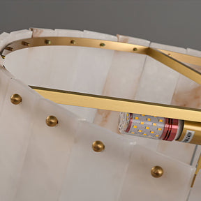 Lampe de Plafond en Albâtre - Élégance et Ambiance Chaleureuse