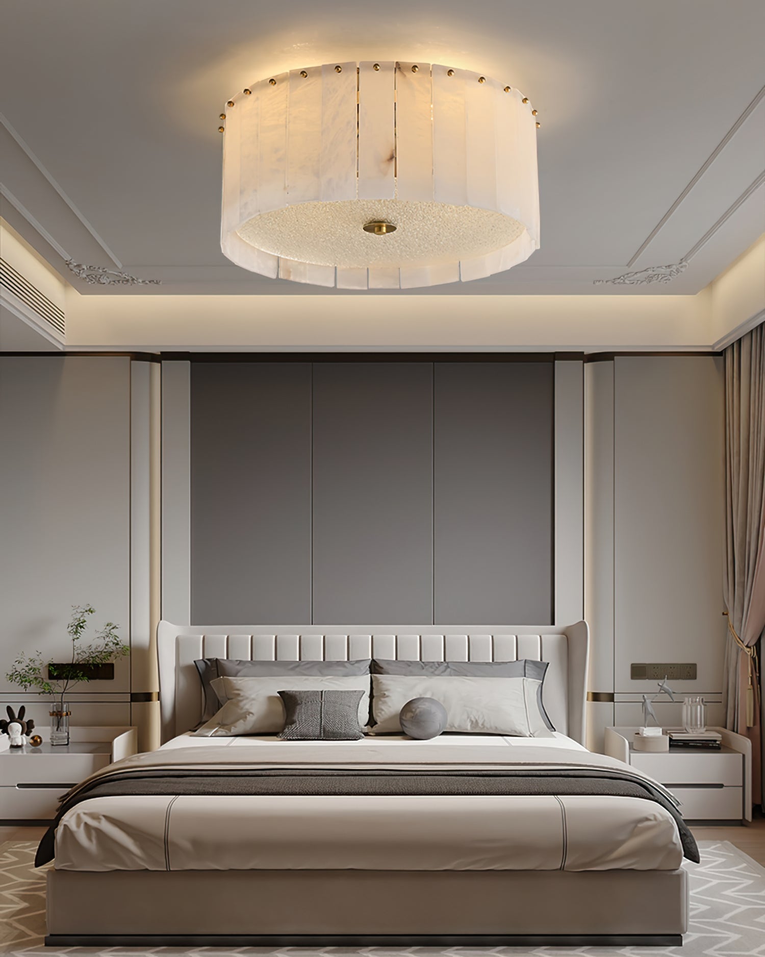 Lampe de Plafond en Albâtre - Élégance et Ambiance Chaleureuse