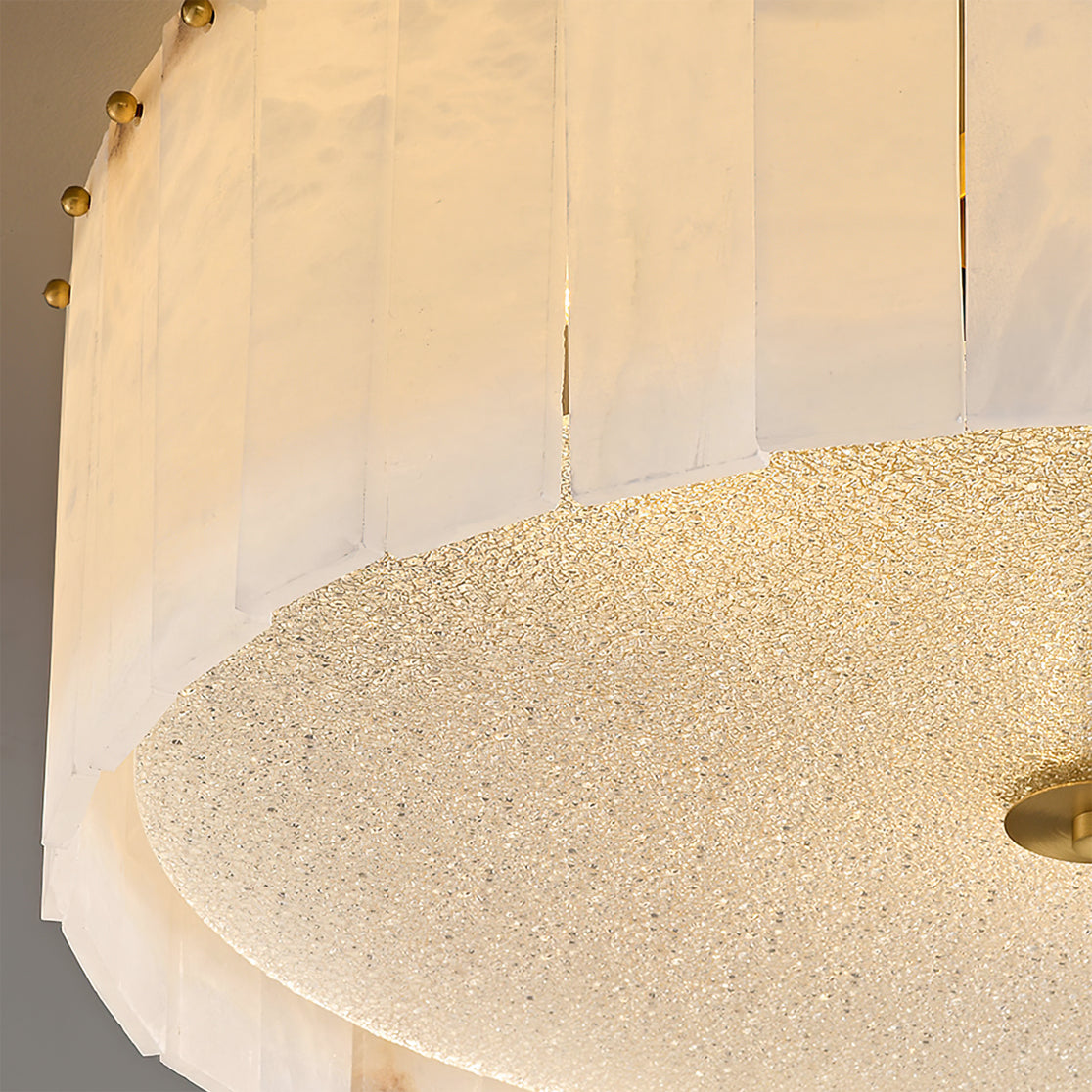 Lampe de Plafond en Albâtre - Élégance et Ambiance Chaleureuse