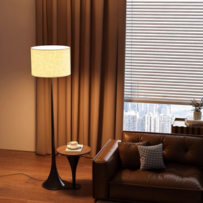 Lampe sur Pied en Soie - Élégance Contemporaine et Chaleur Accueillante