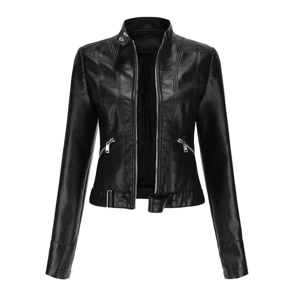 Veste en Cuir Ajustée pour Femmes - Élégance et Style Urbain Assuré