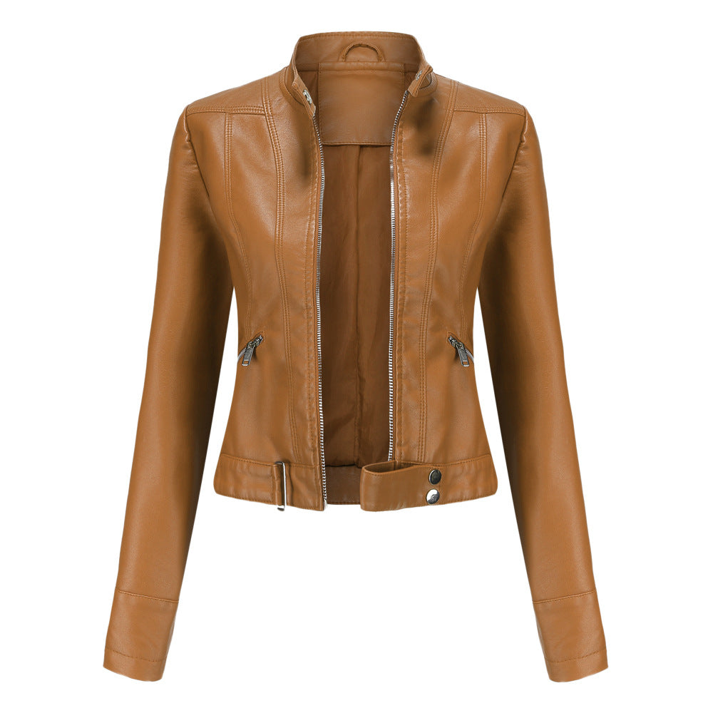 Veste en Cuir Ajustée pour Femmes - Élégance et Style Urbain Assuré
