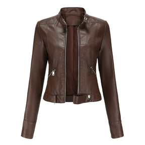 Veste en Cuir Ajustée pour Femmes - Élégance et Style Urbain Assuré