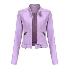 Veste en Cuir Ajustée pour Femmes - Élégance et Style Urbain Assuré