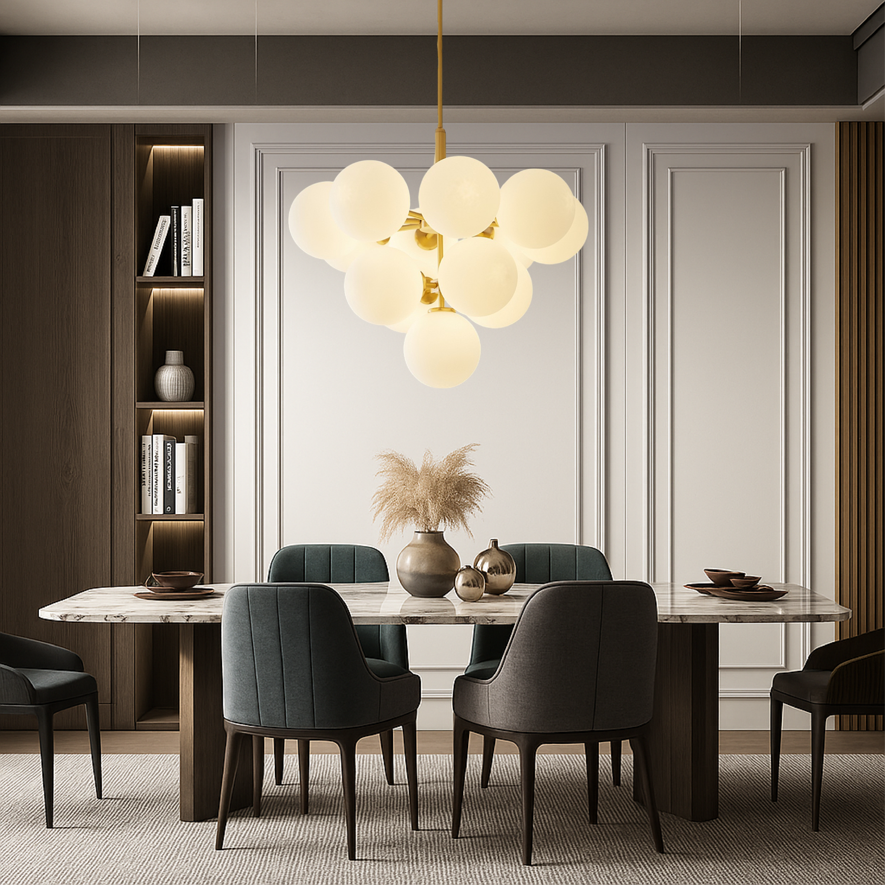 Lustre Scandinave en Verre - Design Élégant et Lumineux