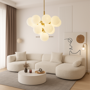 Lustre Scandinave en Verre - Design Élégant et Lumineux