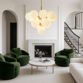 Lustre Scandinave en Verre - Design Élégant et Lumineux