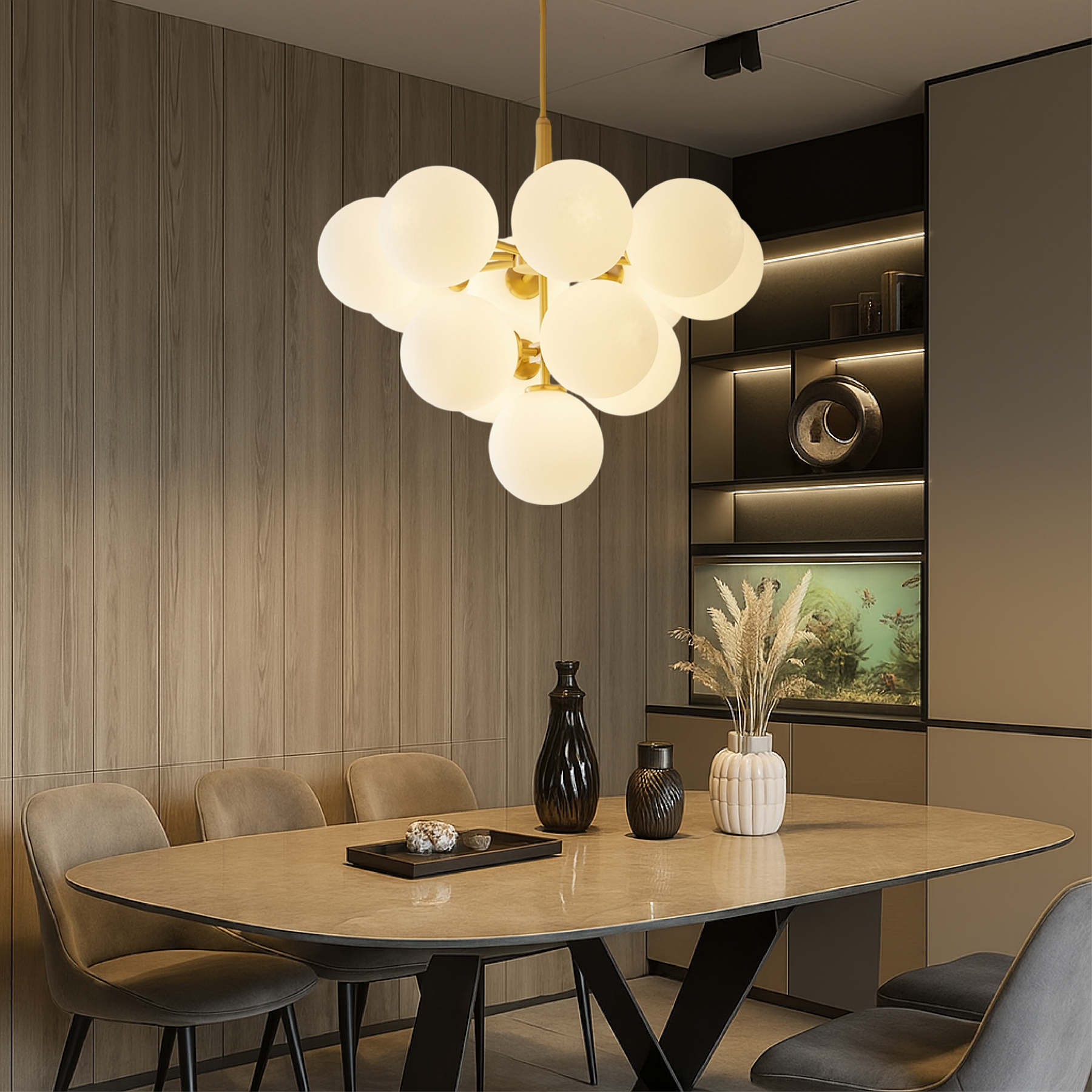 Lustre Scandinave en Verre - Design Élégant et Lumineux