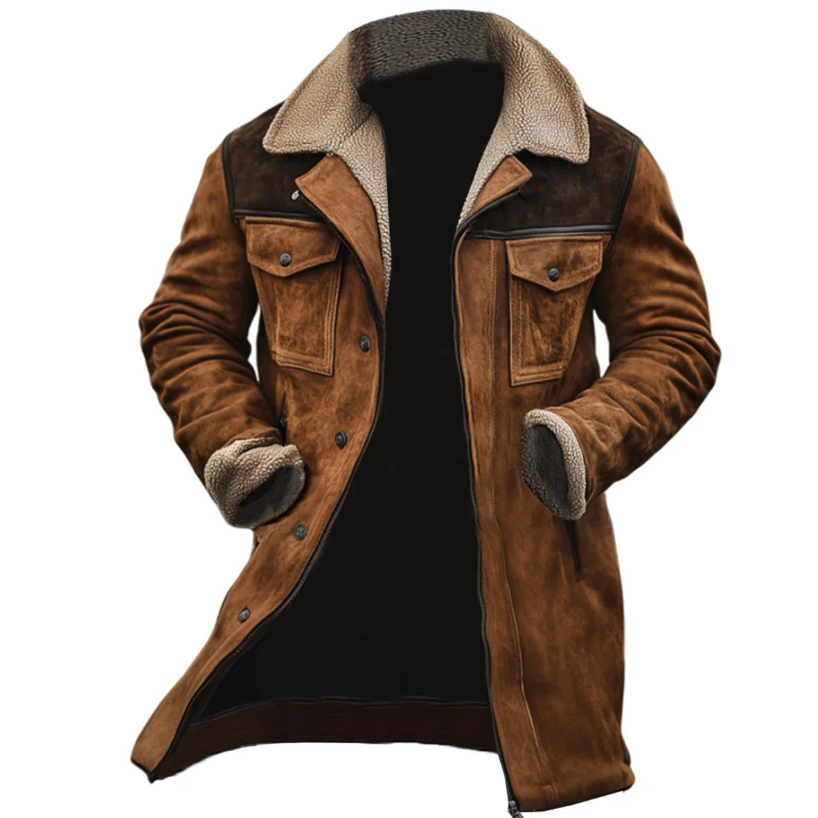 Manteau d'hiver pour Hommes - Doublure en Fausse Fourrure Douce