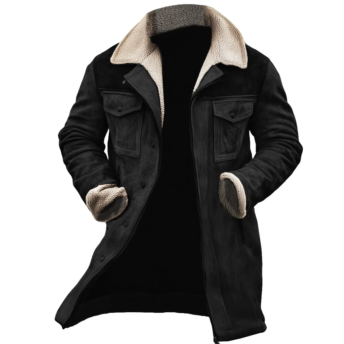 Manteau d'hiver pour Hommes - Doublure en Fausse Fourrure Douce