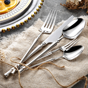 Couverts en Acier Inoxydable 24 Pièces - Ensemble Élégant pour Dîner Chic