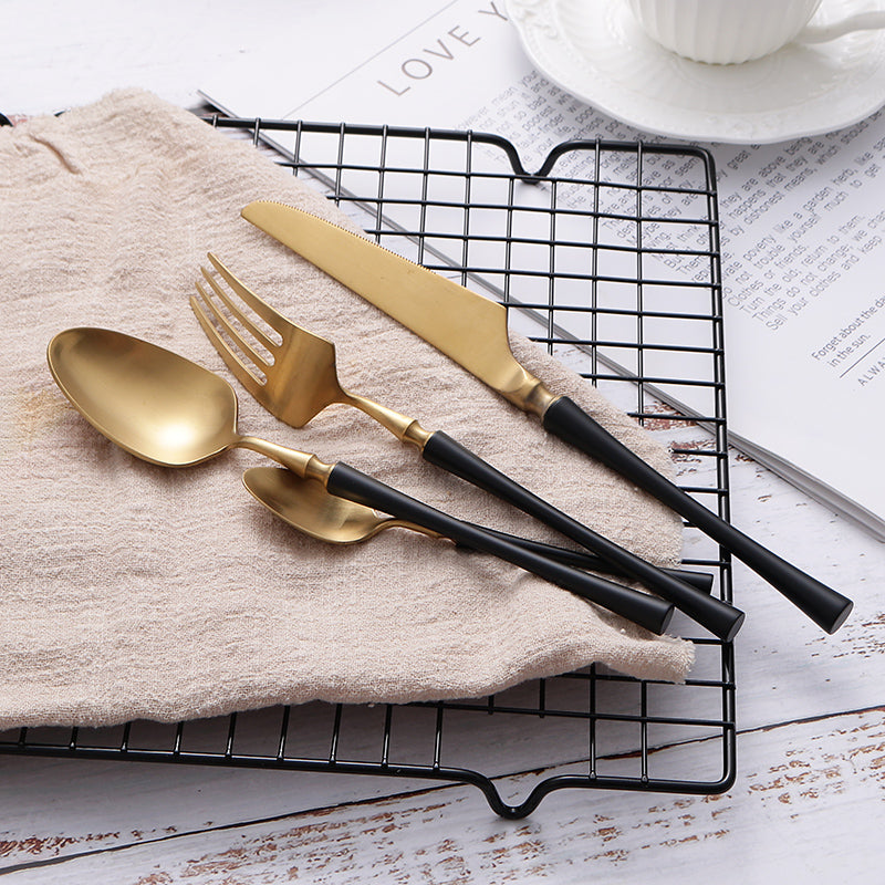 Couverts en Acier Inoxydable 24 Pièces - Ensemble Élégant pour Dîner Chic