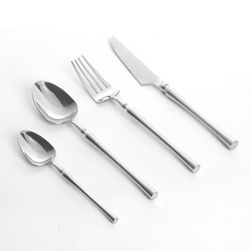 Couverts en Acier Inoxydable 24 Pièces - Ensemble Élégant pour Dîner Chic