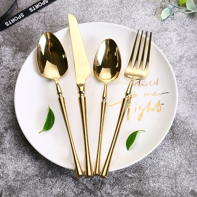 Couverts en Acier Inoxydable 24 Pièces - Ensemble Élégant pour Dîner Chic