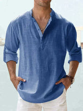 Chemise Longue Manche Élégante pour Homme - Confort en Lin et Style Décontracté
