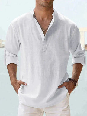 Chemise Longue Manche Élégante pour Homme - Confort en Lin et Style Décontracté