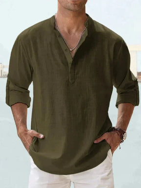 Chemise Longue Manche Élégante pour Homme - Confort en Lin et Style Décontracté