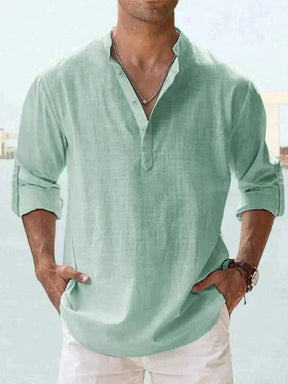 Chemise Longue Manche Élégante pour Homme - Confort en Lin et Style Décontracté