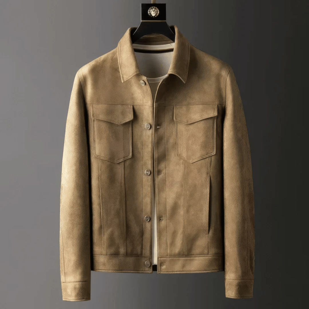 Veste Élégante en Daim pour Homme - Style Moderne et Polyvalent