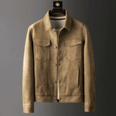 Veste Élégante en Daim pour Homme - Style Moderne et Polyvalent