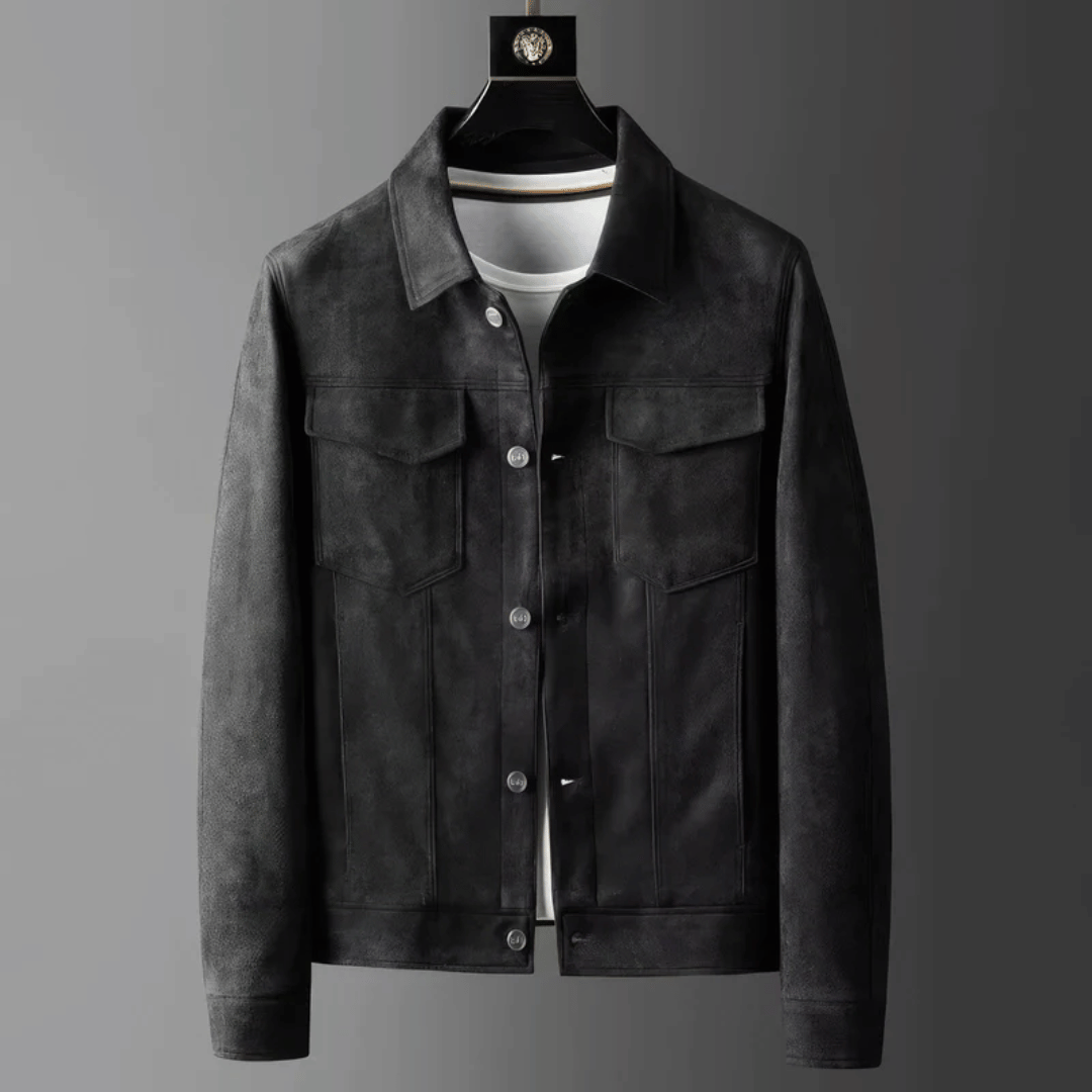 Veste Élégante en Daim pour Homme - Style Moderne et Polyvalent