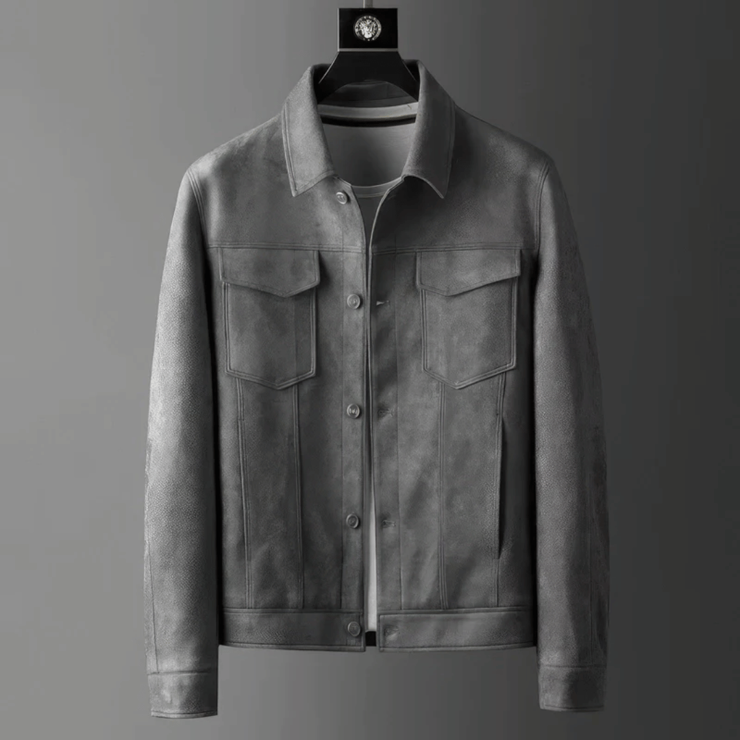 Veste Élégante en Daim pour Homme - Style Moderne et Polyvalent