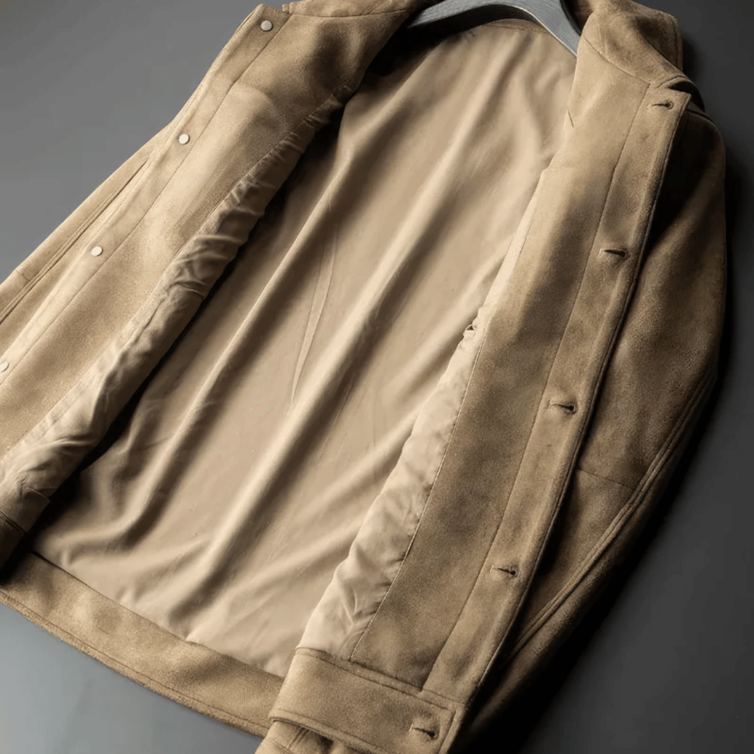Veste Élégante en Daim pour Homme - Style Moderne et Polyvalent