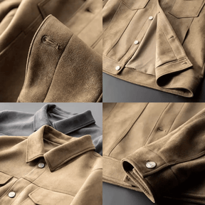 Veste Élégante en Daim pour Homme - Style Moderne et Polyvalent