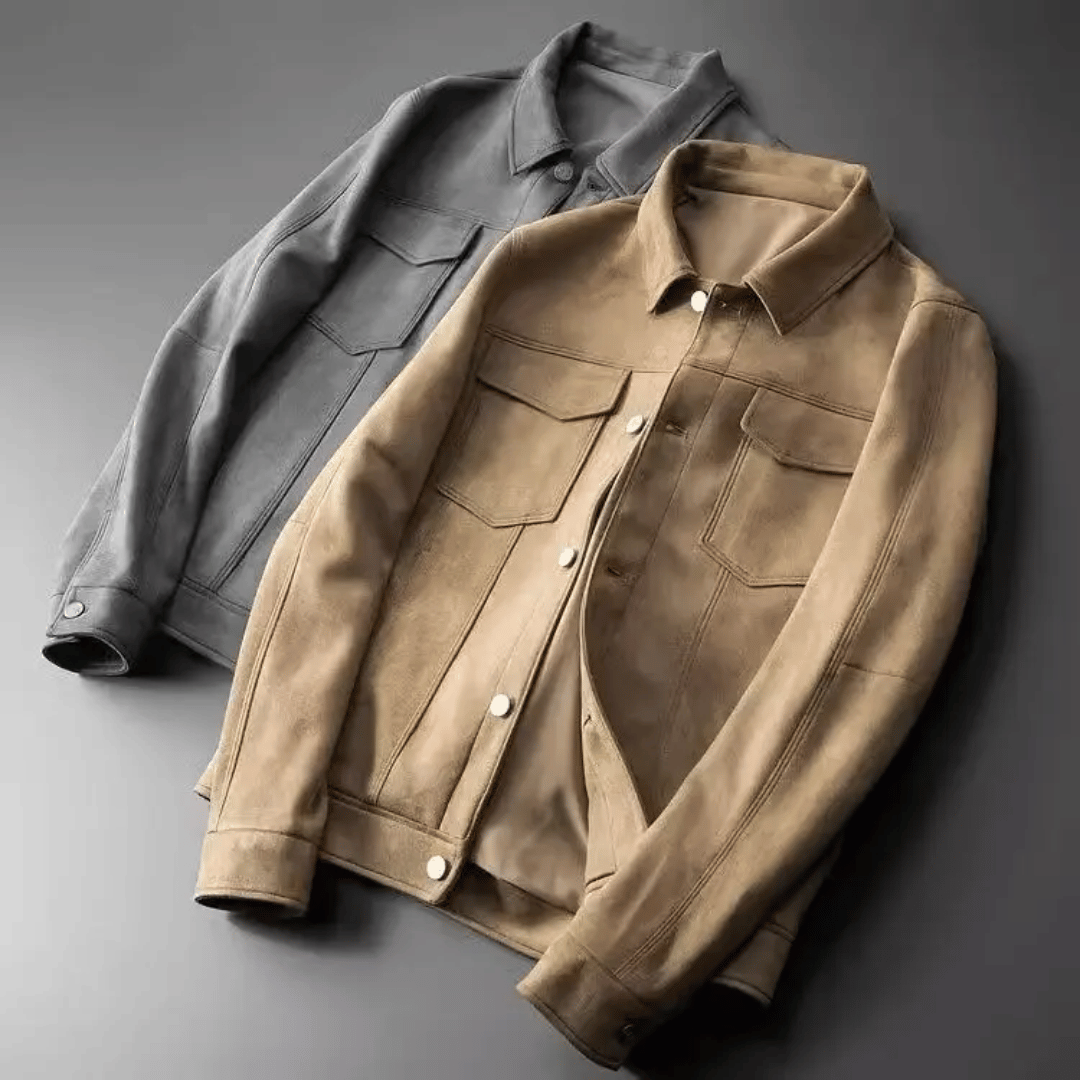 Veste Élégante en Daim pour Homme - Style Moderne et Polyvalent